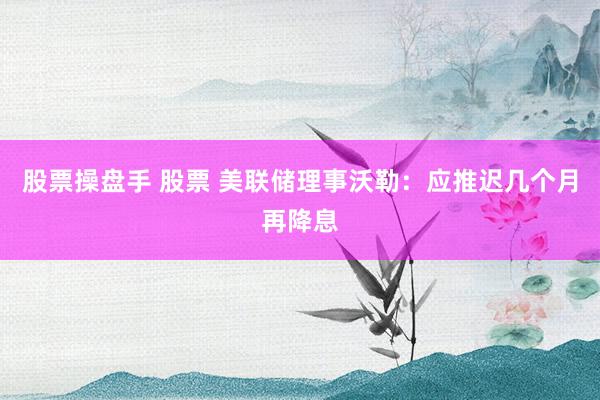 股票操盘手 股票 美联储理事沃勒：应推迟几个月再降息