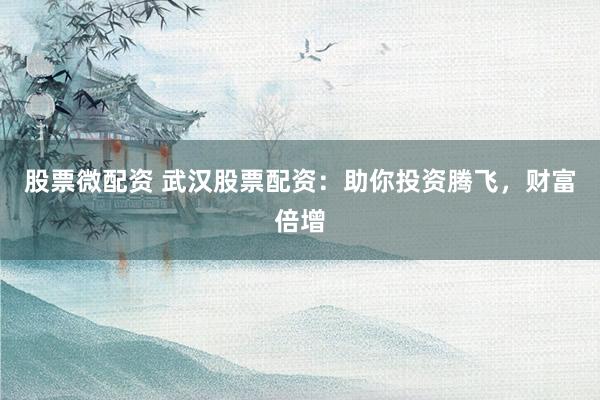 股票微配资 武汉股票配资：助你投资腾飞，财富倍增